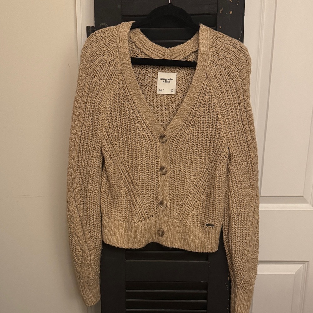 Abercrombie & Fitch Tan Knit Cardigan